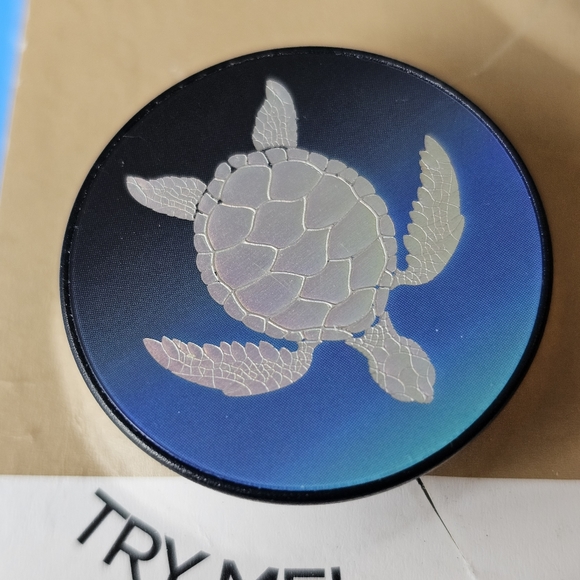 SpinPop 4Terra Universal Mini Phone Grips - MARBLE/IRIDESCENT TURTLE/BLUE FLORA - Picture 3 of 6